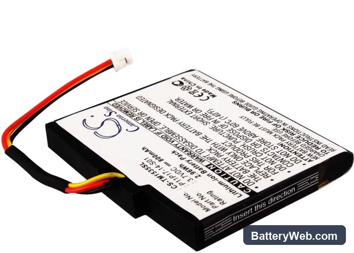 TomTom VIA 1535 Replacement Battery, 3.7V, 800mAh, Li-ion 1