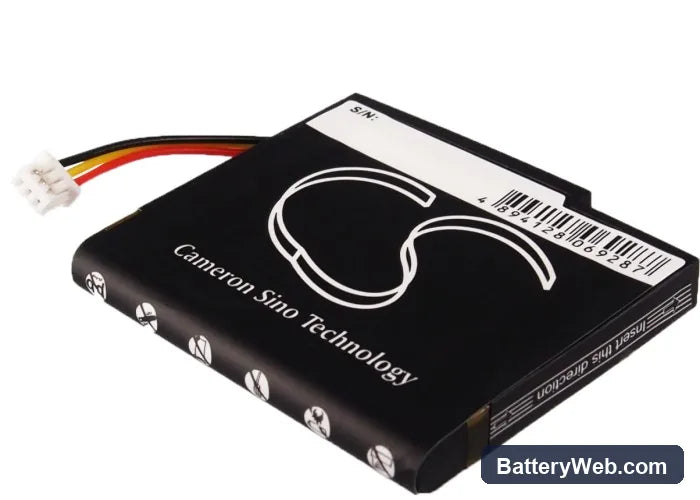 TomTom VIA 1535 Replacement Battery, 3.7V, 800mAh, Li-ion 3