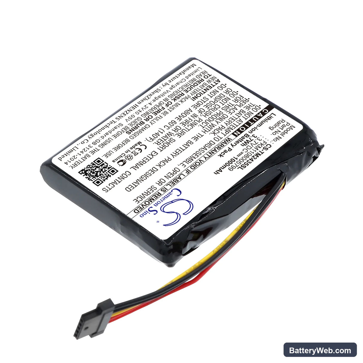 TomTom Go 2435 Replacement Battery, 3.7V, 1000mAh, Li-ion 2