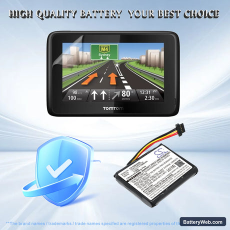TomTom Go 2435 Replacement Battery, 3.7V, 1000mAh, Li-ion 6