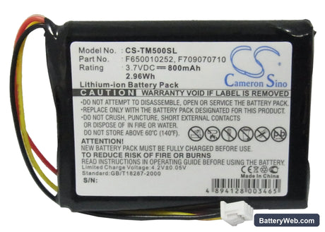 TomTom One Replacement Battery, 3.7V, 800mAh, Li-ion 5