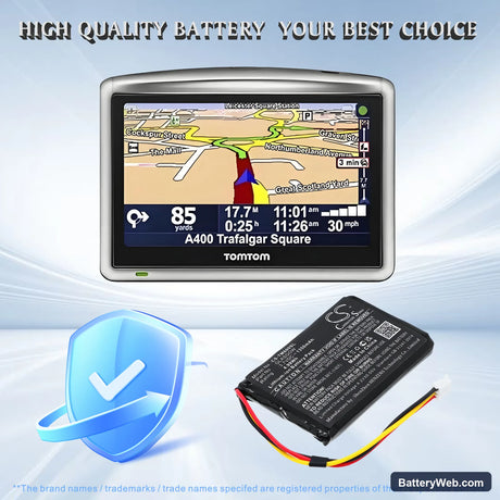 TomTom One V1 Replacement Battery, 3.7V, 1350mAh, Li-Polymer 6