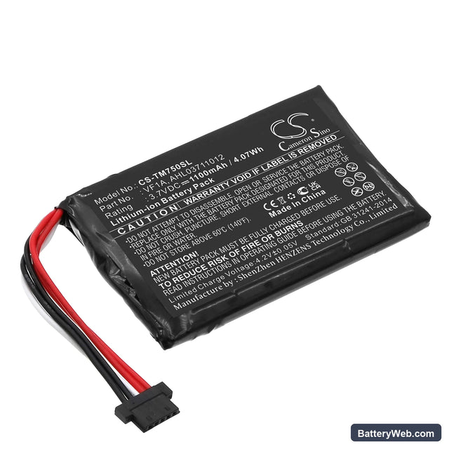 TomTom Go 750 Replacement Battery, 3.7V, 1100mAh, Li-ion 1