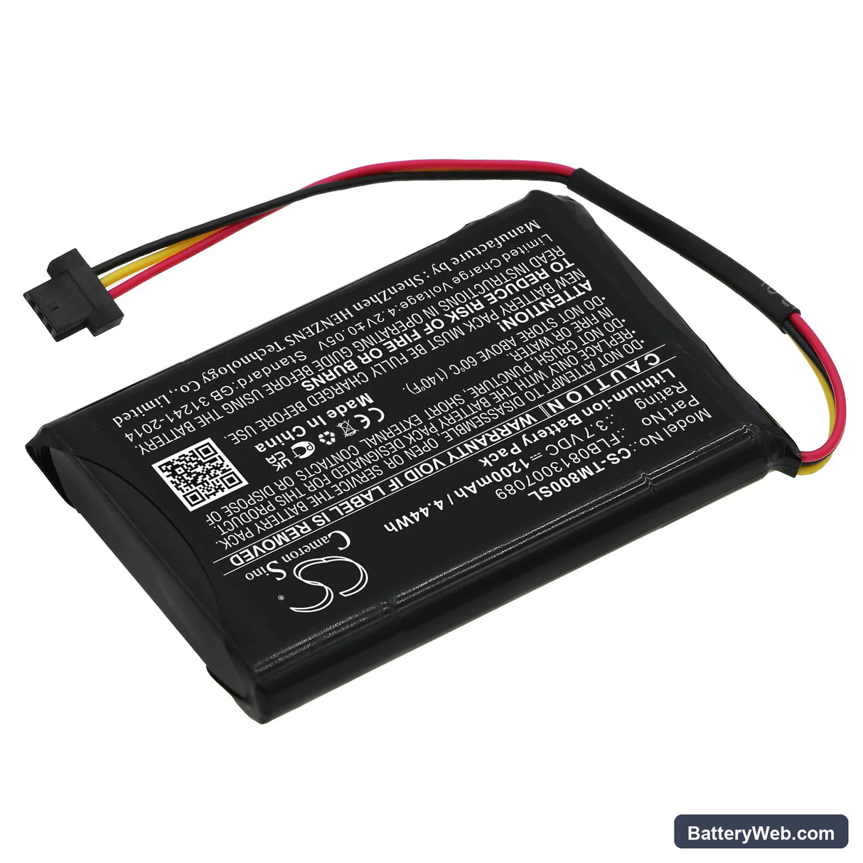 TomTom One XL Traffic Replacement Battery, 3.7V, 1200mAh, Li-ion 2