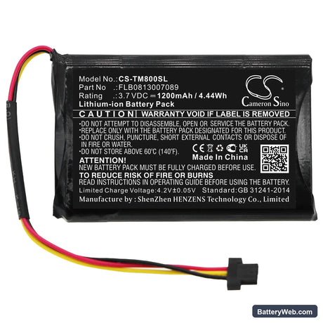 TomTom One XL Traffic Replacement Battery, 3.7V, 1200mAh, Li-ion 3