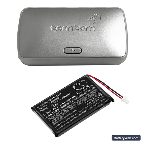 TomTom GPS-9821X Replacement Battery, 3.7V, 650mAh, Li-ion 6