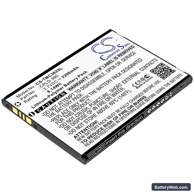 T-Mobile Catalyst 3622A Replacement Battery, 3.7V, 2200mAh, Li-Polymer 1