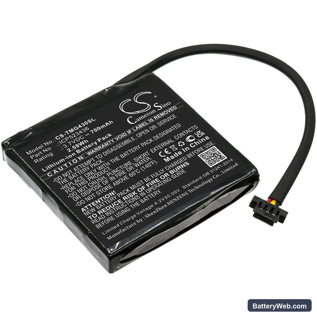 TomTom Go 400 4.3" Satnav Replacement Battery, 3.7V, 700mAh, Li-ion 1