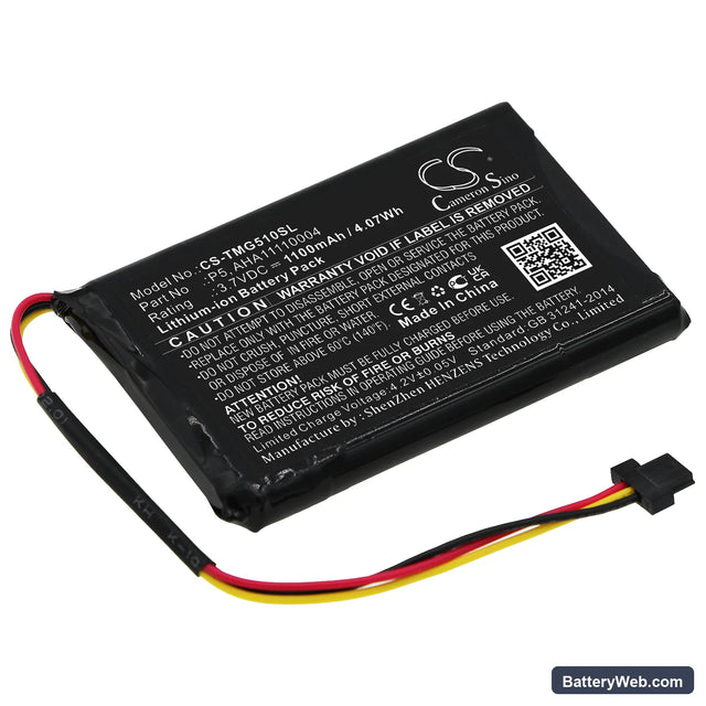 TomTom 4FA50 Replacement Battery, 3.7V, 1100mAh, Li-ion 1