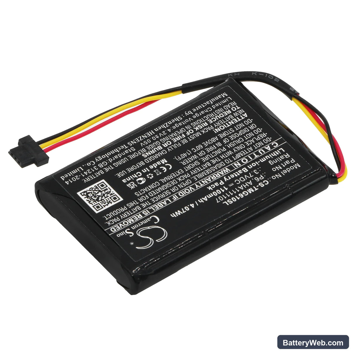 TomTom Go 610 Replacement Battery, 3.7V, 1100mAh, Li-ion 2