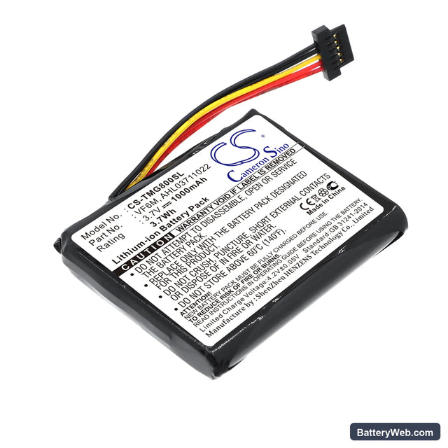 TomTom Go 820 Replacement Battery, 3.7V, 1000mAh, Li-ion 1