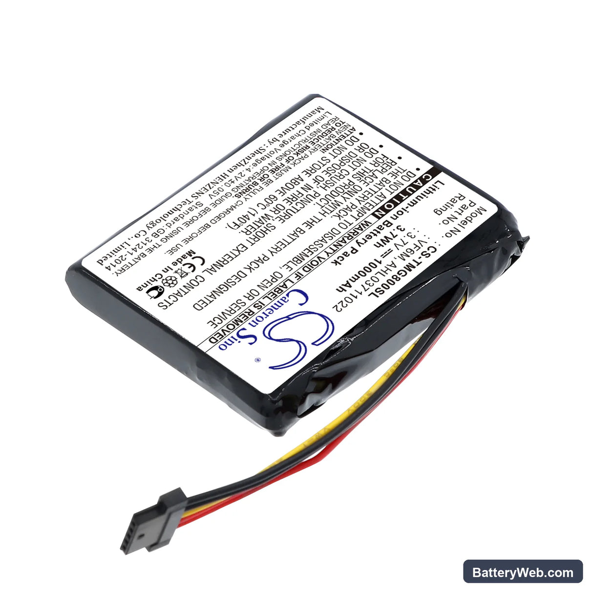 TomTom Go 820 Replacement Battery, 3.7V, 1000mAh, Li-ion 2