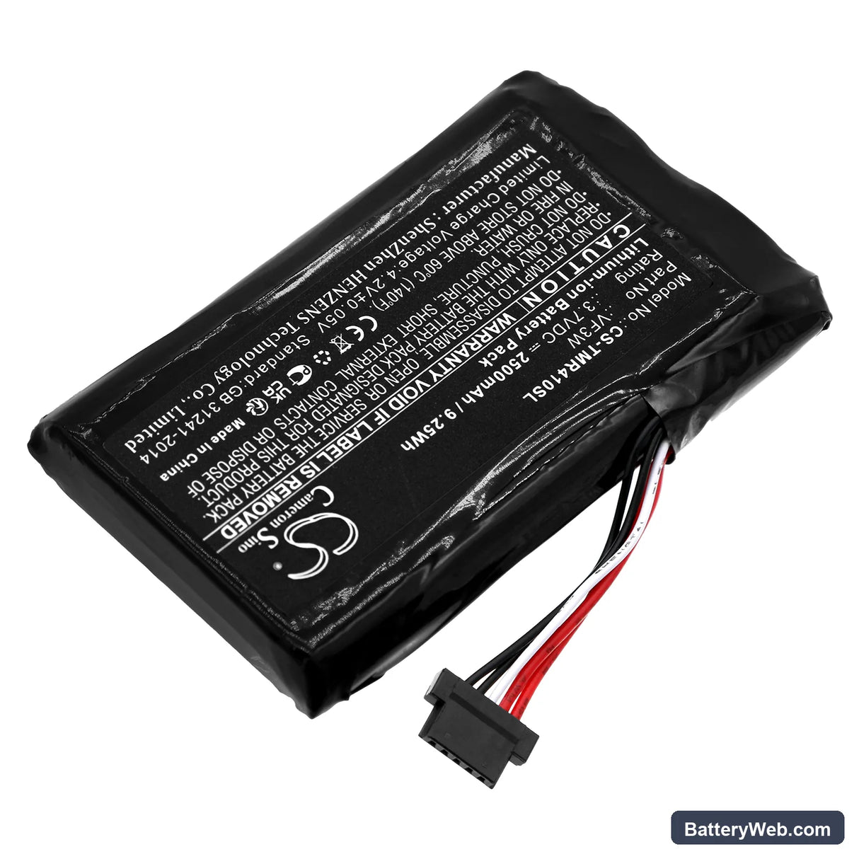 TomTom Rider 400 Replacement Battery, 3.7V, 2500mAh, Li-ion 2