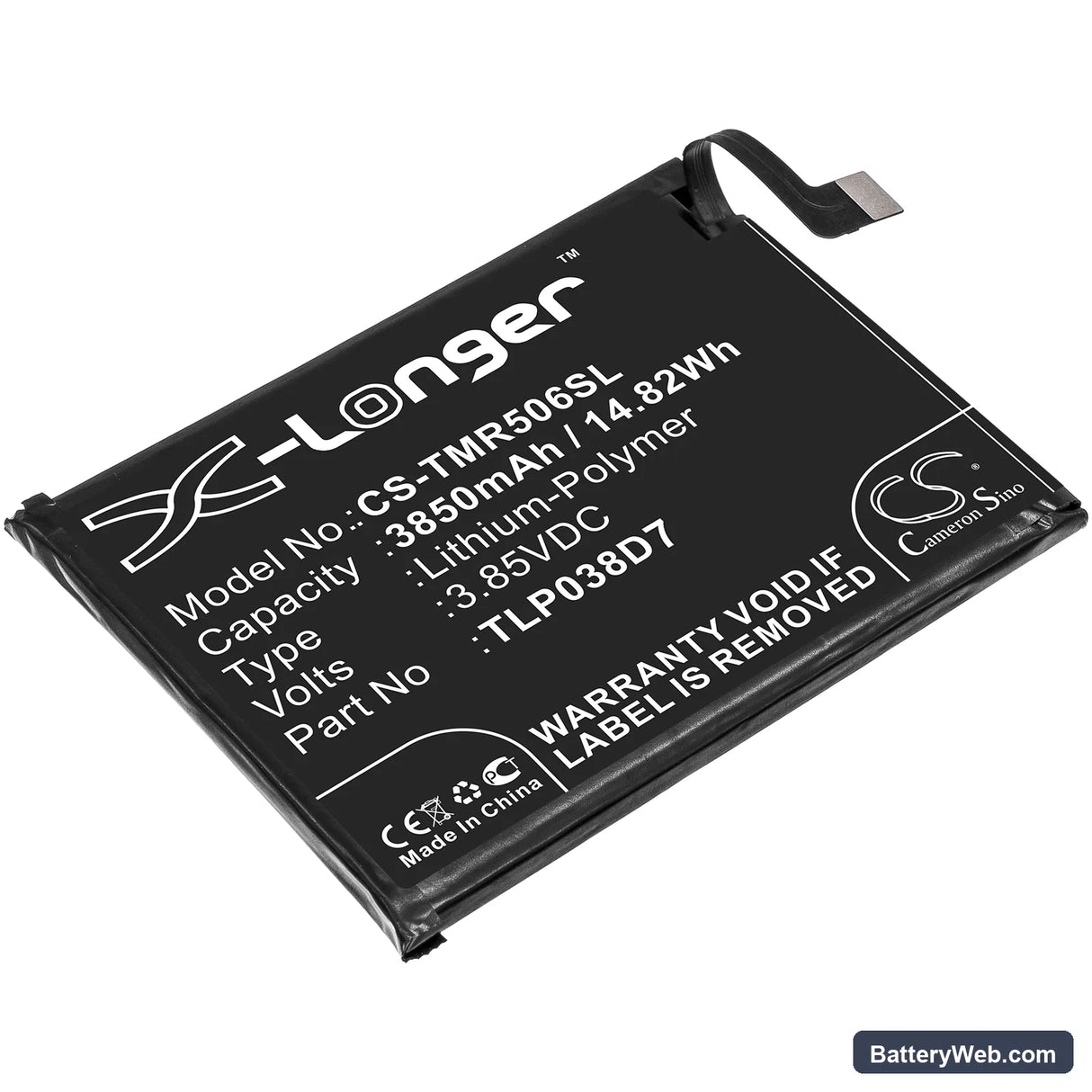 Verizon 10 Replacement Battery, 3.85V, 3850mAh, Li-Polymer 1