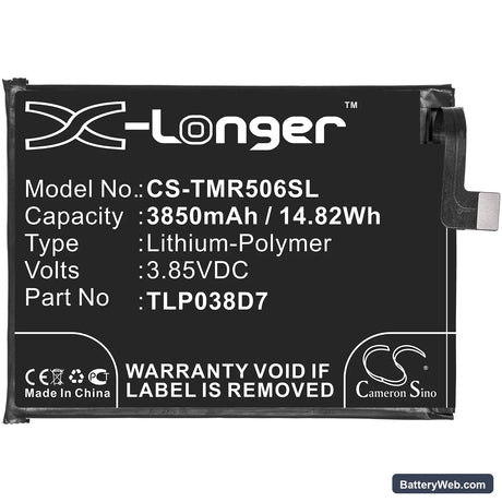 Verizon 10 Replacement Battery, 3.85V, 3850mAh, Li-Polymer 3