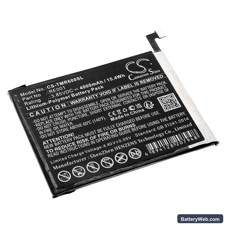 T-Mobile TMAF025G Replacement Battery, 3.85V, 4000mAh, Li-Polymer 1
