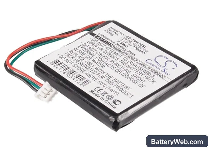 TomTom Start Replacement Battery, 3.7V, 770mAh, Li-ion 1