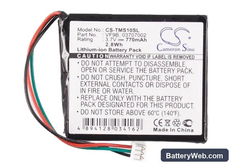 TomTom Start Replacement Battery, 3.7V, 770mAh, Li-ion 6