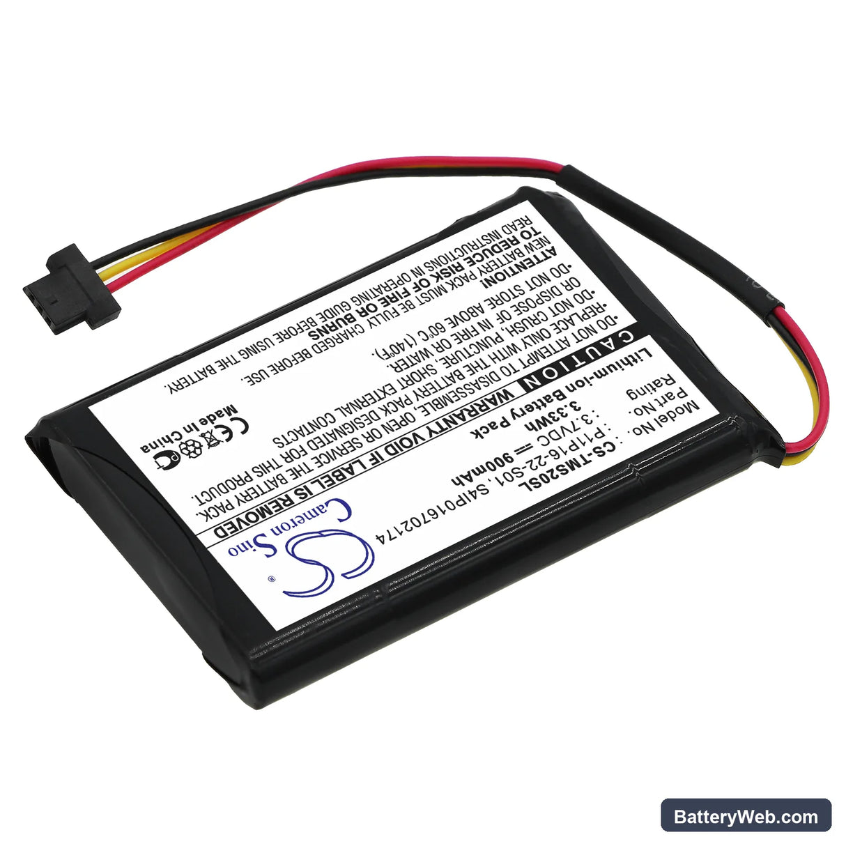 TomTom Start XL Replacement Battery, 3.7V, 900mAh, Li-ion 2