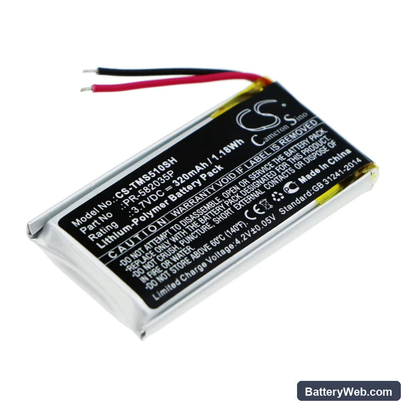 TomTom Spark 510 Replacement Battery, 3.7V, 320mAh, Li-Polymer 1