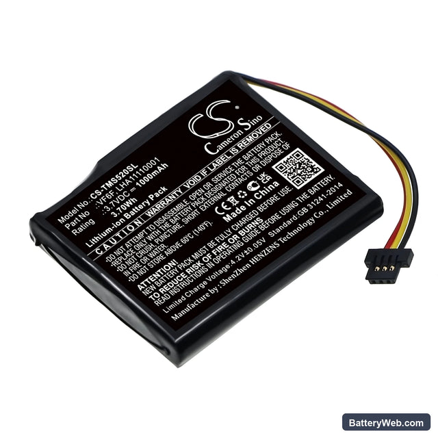 TomTom Start 52 Replacement Battery, 3.7V, 1000mAh, Li-ion 1