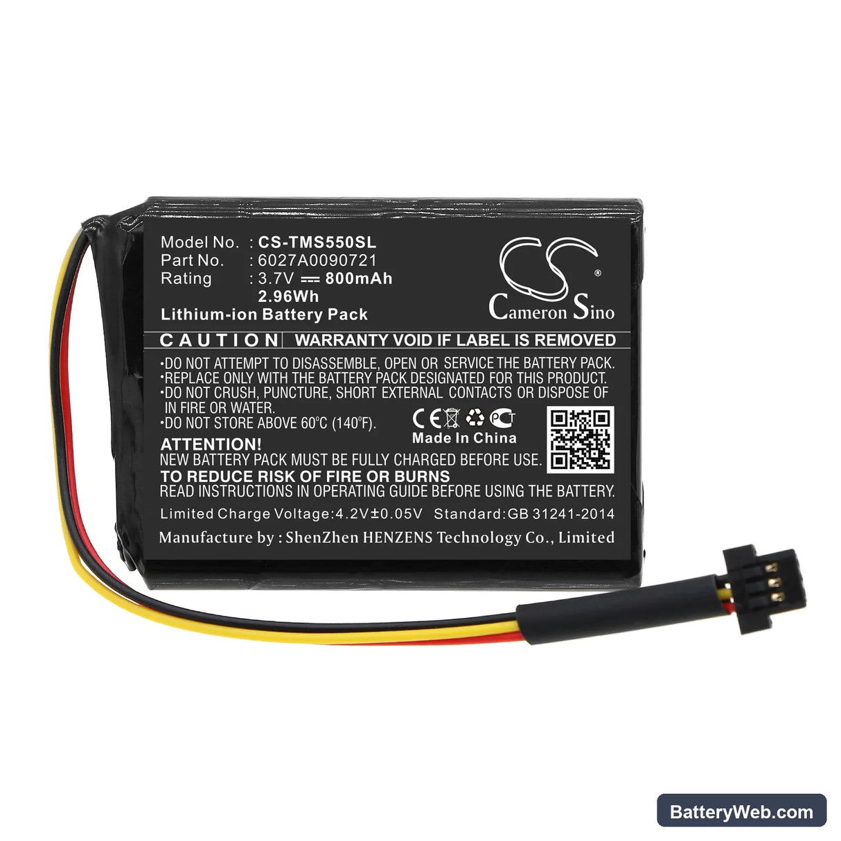 TomTom 1EF0.017.03 Replacement Battery, 3.7V, 800mAh, Li-ion 3
