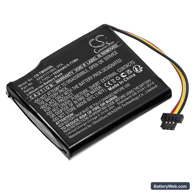 TomTom Start 60 Replacement Battery, 3.7V, 1020mAh, Li-ion 1