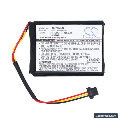 TomTom ONE IQ Replacement Battery, 3.7V, 900mAh, Li-ion 3