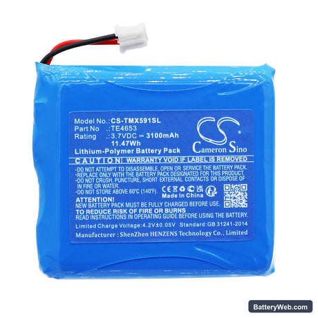 Technaxx TX-59+ Monitor Wireless Door Phone Replacement Battery, 3.7V, 3100mAh, Li-Polymer 3