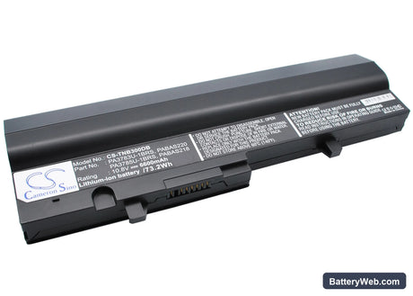 Toshiba Satellite NB300 Replacement Battery, 10.8V, 6600mAh, Li-ion 1