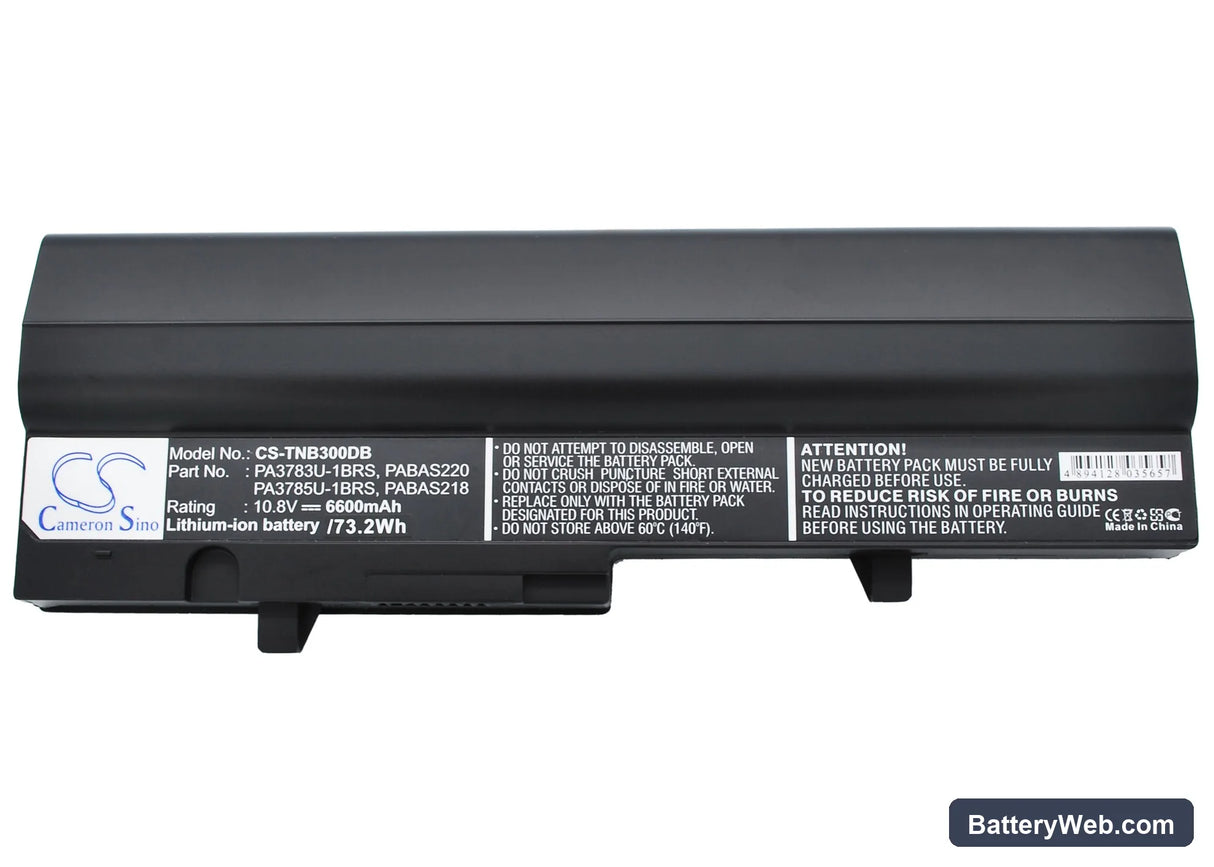 Toshiba Satellite NB300 Replacement Battery, 10.8V, 6600mAh, Li-ion 5