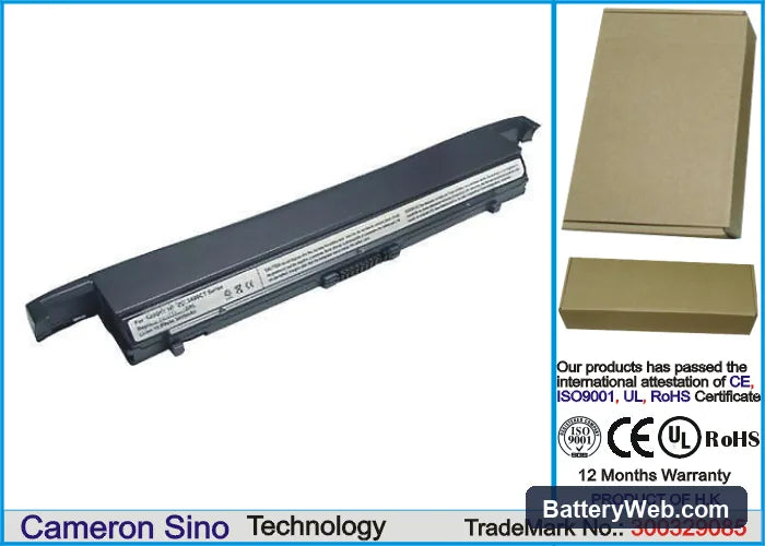 Toshiba Portege 3440CT Replacement Battery, 10.8V, 3000mAh, Li-ion 1