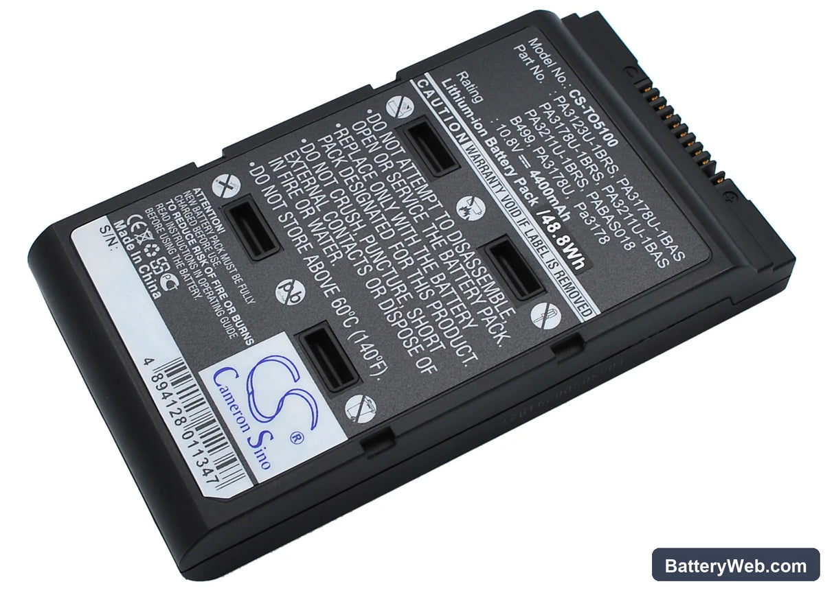 Toshiba Satellite 5105-S501 Replacement Battery, 10.8V, 4400mAh, Li-ion 1