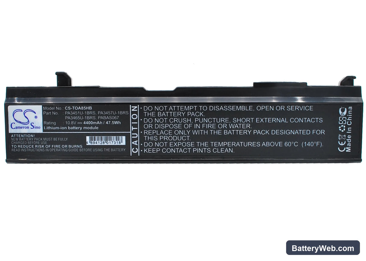 Toshiba Satellite M70-208 Replacement Battery, 10.8V, 4400mAh, Li-ion 5