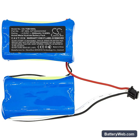 Topcon LS-B100 Replacement Battery, 4.8V, 2000mAh, Ni-MH 3