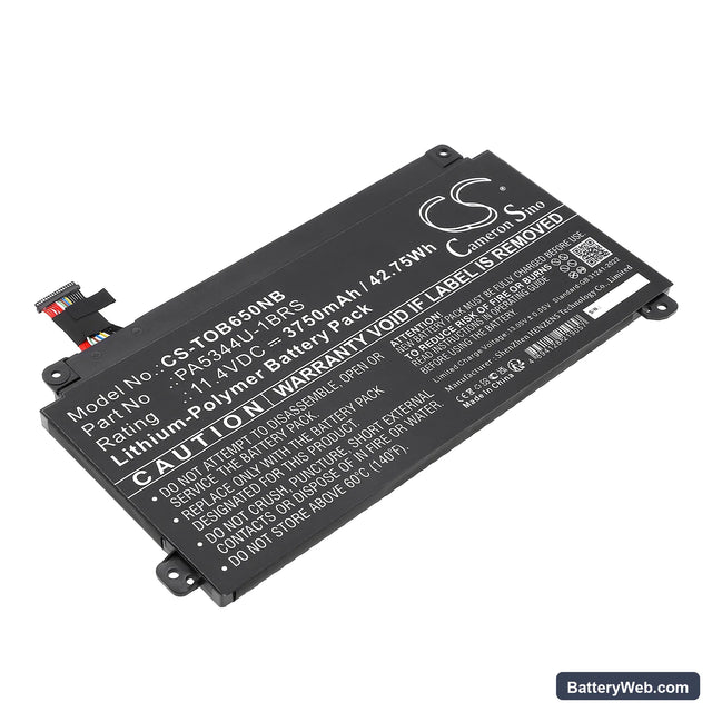 Toshiba Dynabook BJ65/FS Replacement Battery, 11.4V, 3750mAh, Li-Polymer 1