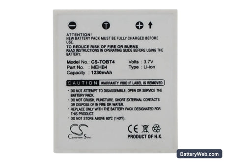 Toshiba gigashot V10 Replacement Battery, 3.7V, 1230mAh, Li-ion 1