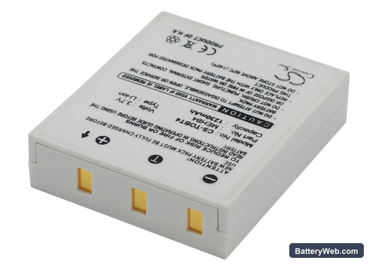 Toshiba gigashot V10 Replacement Battery, 3.7V, 1230mAh, Li-ion 2