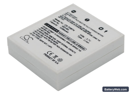 Toshiba gigashot V10 Replacement Battery, 3.7V, 1230mAh, Li-ion 3