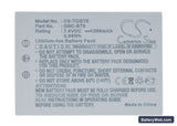 Toshiba Gigashot GSC-R60AU Replacement Battery, 7.4V, 1200mAh, Li-ion 1