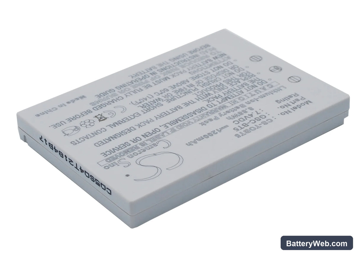 Toshiba Gigashot GSC-R60AU Replacement Battery, 7.4V, 1200mAh, Li-ion 2
