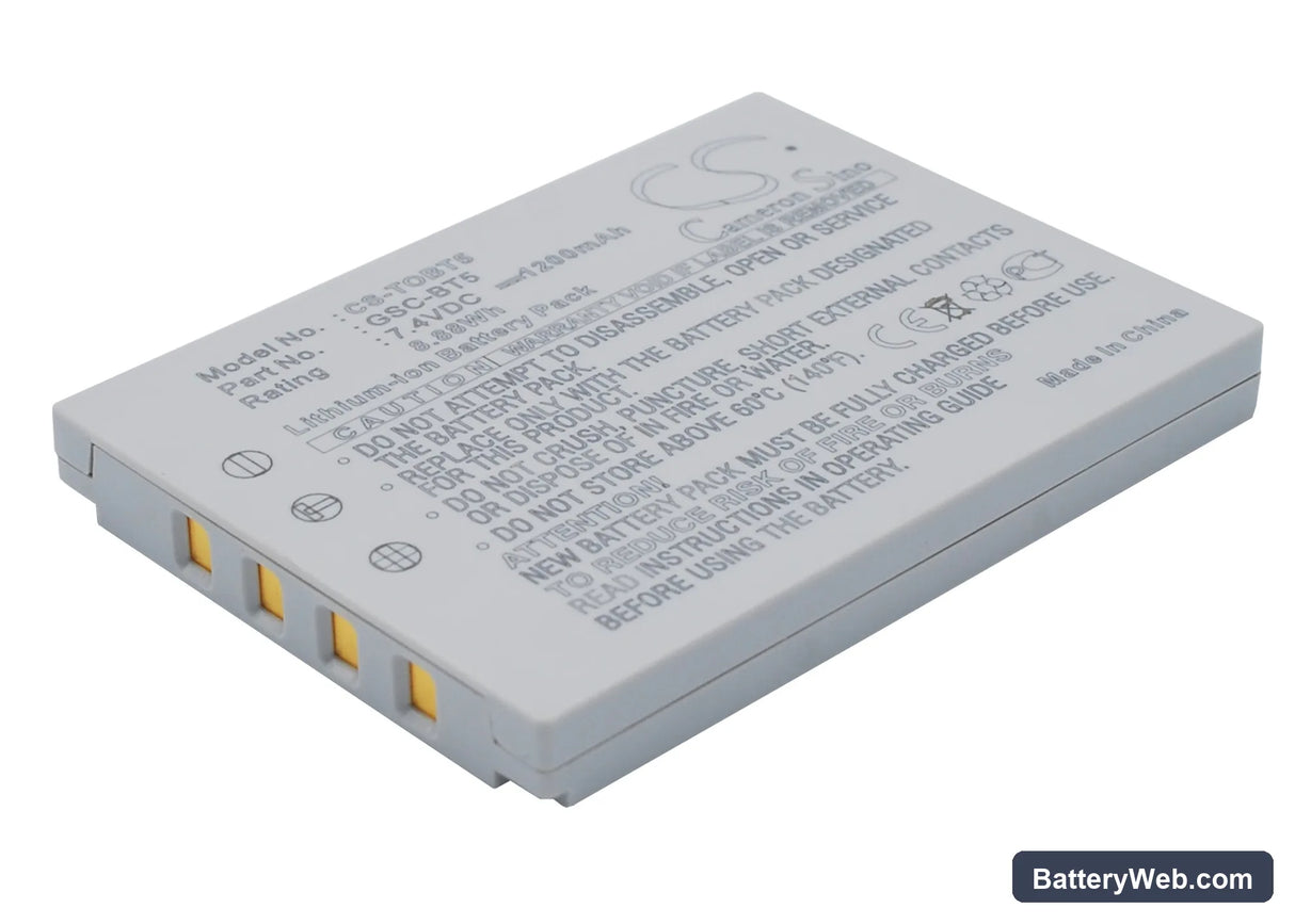 Toshiba Gigashot GSC-R60AU Replacement Battery, 7.4V, 1200mAh, Li-ion 3