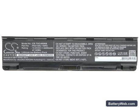 Toshiba Satellite C40-AD05B1 Replacement Battery, 10.8V, 4400mAh, Li-ion 5
