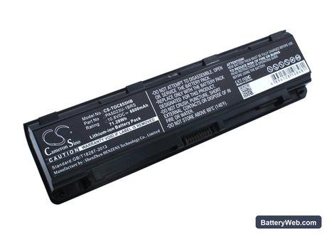 Toshiba Satellite C800 Replacement Battery, 10.8V, 6600mAh, Li-ion 1