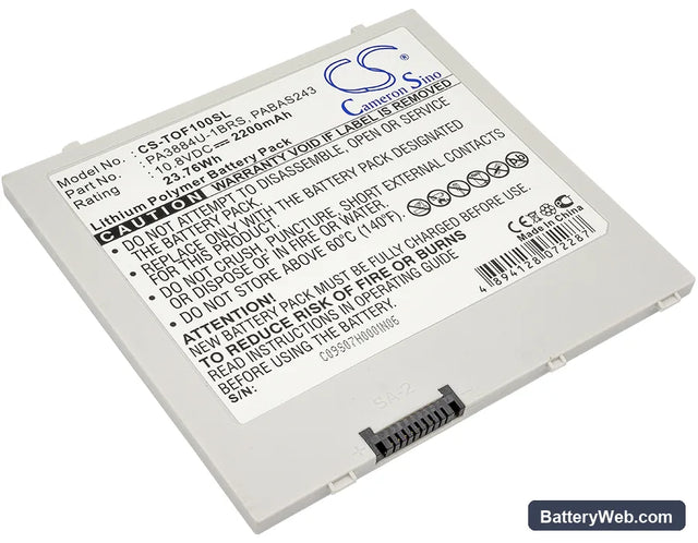 Toshiba 10 Thrive Replacement Battery, 10.8V, 2200mAh, Li-Polymer 1
