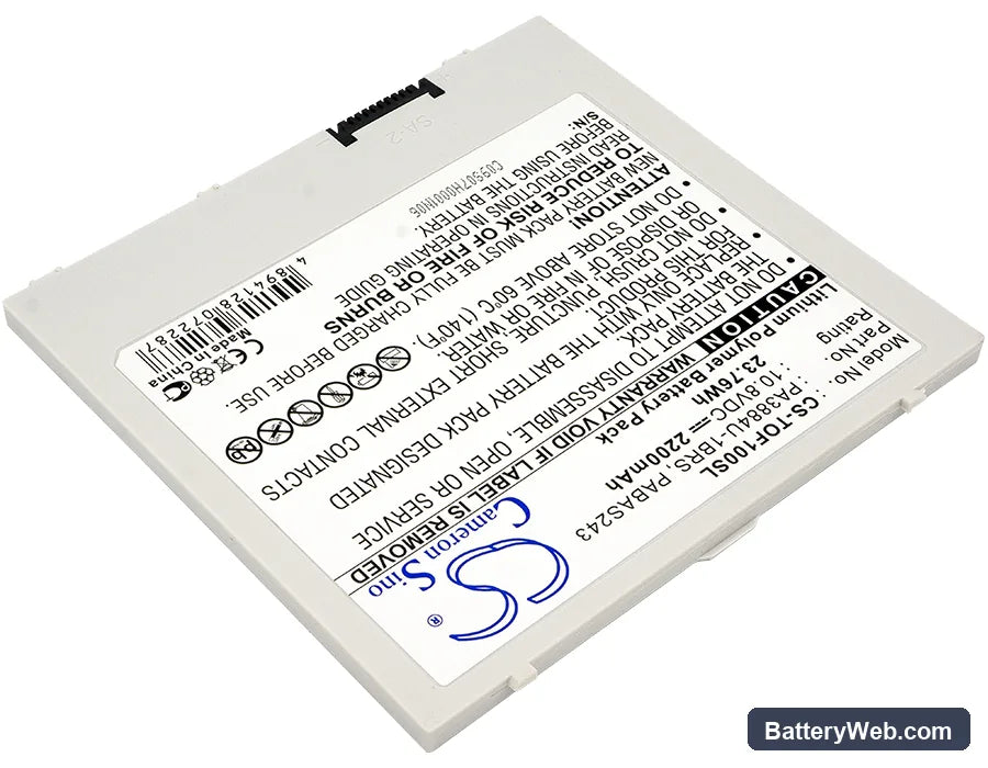 Toshiba 10 Thrive Replacement Battery, 10.8V, 2200mAh, Li-Polymer 2