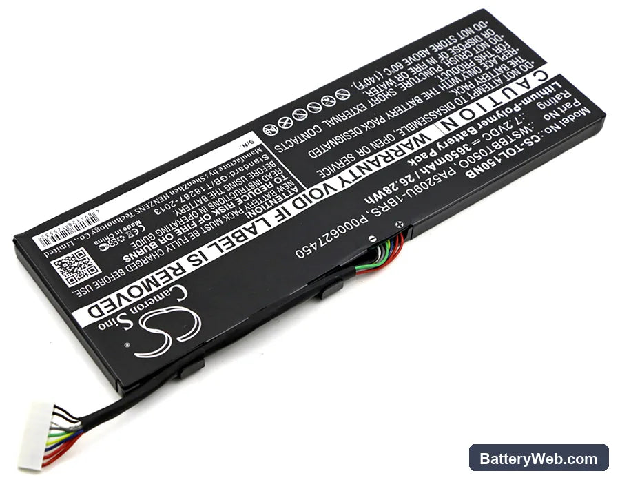 Toshiba Satellite L10T Replacement Battery, 7.2V, 3650mAh, Li-Polymer 2
