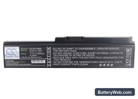 Toshiba Satellite L700D Replacement Battery, 10.8V, 4400mAh, Li-ion 5