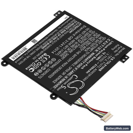 Toshiba Satellite Click Mini L9W-B 8.9 Replacement Battery, 3.75V, 5100mAh, Li-Polymer 2