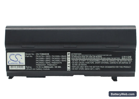 Toshiba Satellite A80-116 Replacement Battery, 10.8V, 8800mAh, Li-ion 1